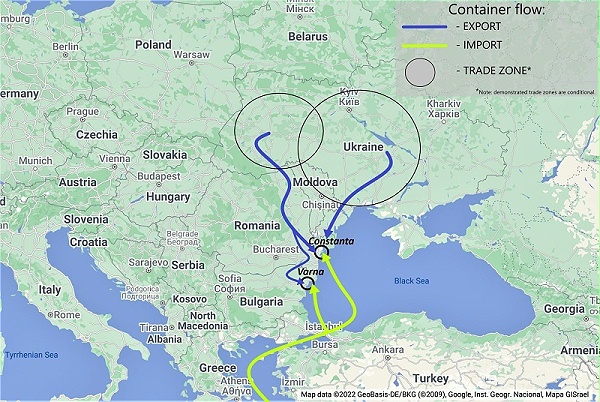 乌克兰货运通过康斯坦察港和瓦尔纳港往返